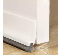 Cotensta 100cm Blanc Joint de Porte, Joint Brosse Isolation Phonique Porte, Auto-adhésif et Peut être Coupé à la Taille, Boudin de Porte, Calfeutrer Bas de Porte, (White)