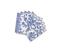 Coterie Lot de 25 serviettes de cocktail en papier à motif floral bleu et blanc pour découpage, fête prénuptiale, fête prénatale, goûter, fête dans le jardin, fête d'anniversaire | Serviettes en
