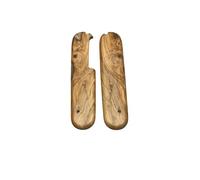 Cotes Pour Manches Couteaux Suisses Victorinox, 2 Plaquettes Bois Precieux De IF, Longueur 91mm, Emplacements Pincettes/Cure Dents, Compatible Avec La Gamme Victorinox