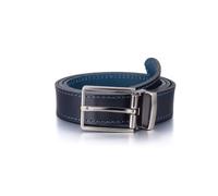COTIDI Ceinture en cuir de vachette 3 cm de large avec couture Fabriqué en Italie ajustable (Marine 25, 115 cm / 46)