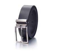 COTIDI Ceinture en cuir de vachette 3 cm de large Fabriqué en Italie ajustable (Noir, 115 cm / 46)
