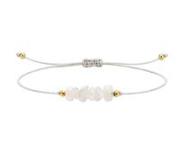 cotigo Bracelet en quartz blanc réglable pour femme - Fil ciré fait main, bracelet énergétique en pierre naturelle, cadeau avec signification pour elle, Mediano-largo, Acier inoxydable, Il ne s'agit