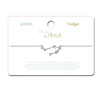 cotigo, Bracelet signe du zodiaque en acier inoxydable, bracelet horoscope avec zircone, constellations bijoux astrologie pour femme - 12 unités, 19 centimeters, Acier inoxydable