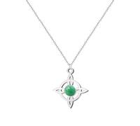 Cotigo Collier femme nœud de sorcière avec pierre naturelle et acier inoxydable + cadeau un bracelet à 7 nœuds, nœud de sorcière double protection, porte-bonheur cadeau femme., Mediano, Acier