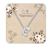 cotigo Collier initial en acier inoxydable, collier pour femme avec pendentif lettre, avec carte conçue et boîte, cadeau pour anniversaire, fête des mères, Noël, petite amie ou amis, Mediano-largo