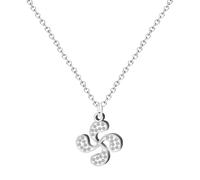 Cotigo Collier Lauburu Croix Basque en Acier Inoxydable 316L - Pendentif Symbole Basque Unisexe, Amulette de Protection et d'Équilibre, Mediano-largo, Acier inoxydable, Il ne s'agit pas d'une pierre