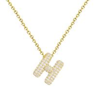 cotigo - Collier lettre avec zircon | Pendentif initial femme en acier inoxydable | Comprend carte avec signification et boîte cadeau | Bijoux personnalisés | Cadeau pour femme, maman, amie, fille