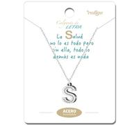 cotigo - Collier lettre initiale en acier inoxydable avec pierre de zircone scintillante - pendentif lettre A-Z - Initial de prénom - Cadeau pour femme - fête des mères