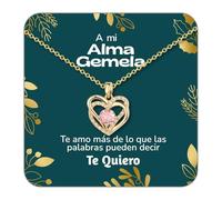 cotigo - Collier pour femme en acier inoxydable, pendentif avec carte décorée pour maman, amour, épouse, fille, amie, cadeau d'anniversaire, Saint-Valentin, fête des mères, Noël., Mediano-largo, Acier