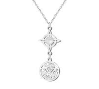 Cotigo Collier pour femme noeud de sorcière et tétragramme porte-bonheur et protection, double protection, œil turc, pierres chakras., Mediano-largo, Acier inoxydable, Il ne s'agit pas d'une pierre