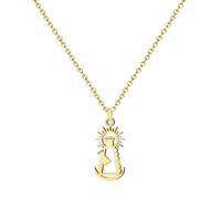 cotigo Collier vierge en acier inoxydable, saints d'Espagne, catholique, religion, patron d'Espagne, cadeau pour femme, homme, cadeau pour grand-mère., Mediano-largo, Acier inoxydable, Pas de gemme