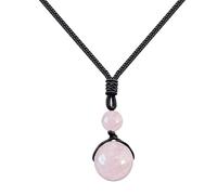 cotigo - Pendentif en pierre naturelle boule 14 mm, collier pierre semi-précieuse pour femme et homme, avec cordon réglable, amulette de chance et de protection, contre le mauvais œil, cadeau original