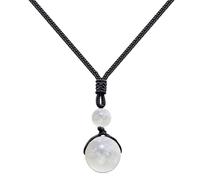 cotigo - Pendentif en pierre naturelle de 14 mm, pendentif avec corde tressée, collier en corde pour femme, homme, porte-bonheur et protection, contre le mauvais œil, cadeau original., Mediano-largo