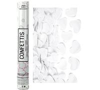 Cotillons d'Alsace Canon À CONFETTIS Papier C?UR 40CM Blanc