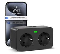 COTINSE Détecteur Coupure de Courant WiFi Tuya, Alarme Panne de Courant avec 110dB Sirène LED, Arrêt à Distance, 3 Niveaux Volume, Smart Life Compatible, pour Réfrigérateur Congélateur Aquarium