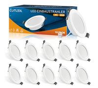 COTLEDL Lot de 10 Spots LED Encastrables, 5W Spots de Plafond Blanc Chaud 3000K,450LM IP44 Spot Salle de Bain Ultramince 25 mm, Spots Encastrés Trou Ø68-80mm, 220V-240V, pour Cuisine, Salon, Chambre