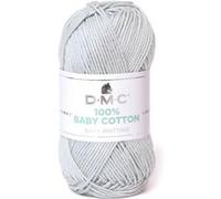 DMC Garn Fil à tricoter Baby Cotton – 100% coton spécial layette, pelote 50 g (106 m) – Gris clair