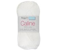 Coton à tricoter CALINE 101 Blanc - Distrifil - Fil à tricoter - 100% coton - 50g - 125m