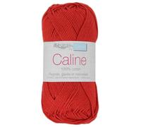 Fil à tricoter Caline - Rouge - 100% coton - peignée, gazée et mercerisée - Amigurumis Rouge