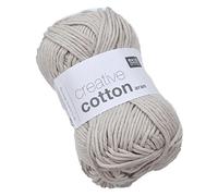 Fil à crocheter - RICO DESIGN - Creative Cotton aran - 100% coton - 50 g - Gris argenté