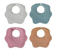 Coton Bavoirs Bébé, 4pcs Bavoir Etanche Bébé Bavoir Unisexe Imprimés Rigolos Bébé Bavoirs Coton Bandana Doux et Absorbant Serviette de Salive Bavoirs pour Bébé de 0 mois à 3 ans
