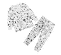 Coton Bebe Ensemble de vêtements d'intérieur Peints à la Main pour Enfants,Ensembles de Pyjamas à colorier pour garçons et Filles avec lesquels Ils Peuvent Jouer et Porter(White,7-8 Ans)