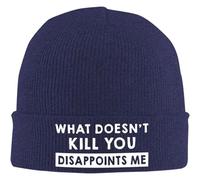 Coton Chaud d’Hiver, ce Qui ne Vous Tue Pas me déçoit Chapeau tricoté d’Hiver drôle Bonnet pour Hommes Femmes Mignon Tricot Casquette Imprimer Une Taille