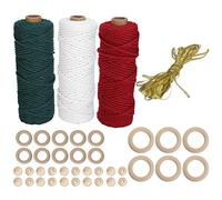 Coton Corde Traid Macrame Yarn pour DIY Craft Artisan Pack ou accrocher des décorations de Noël