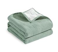 Coton Couvertures d'Emmaillotage Mousseline, Bébé Couvertures d'Emmaillotage, Langes Coton bébé mousseline, Carrés de mousseline coton, Douce Couverture de Mousseline, Couverture pour Bébé (vert)