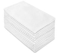 Coton Craft - Lot de 4 Euro-Cafe Tissage gaufré Terry Serviettes de Cuisine - Blanc - 100% Pur Coton 2 Plis
