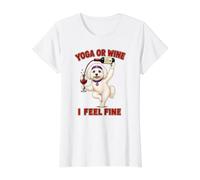 Coton De Tulear Yoga ou Vin I Feel Fine - DIGOR T-Shirt Graphique avec Valeur
