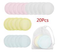 Coton Demaquillant Reutilisable, 20 Pcs Lingette Demaquillante Lavable Coton Tige Reutilisable Avec Sac De Lavage.