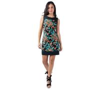 Coton Du Monde | Robe Courte cintrée en Coton Tatiana imprimé Noir et Fleuri 48
