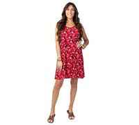 Coton Du Monde | Robe Courte de Plage Lena Fleurie Rouge 44