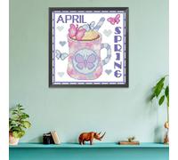 Coton Écologique Brodé Du Mois 35x35cm 11ct, Kits De Points De Croix À Faire Soi-Même, Tissu Fait À La Main, Décoration De La Maison, 2021