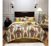 Coton égyptien Abstrait coloré Couette imprimée géométrique avec Glissade à glissière Taquet de Paquet (Couleur: Une Taille: Reine (Un Roi 220x240cm 4pcs)