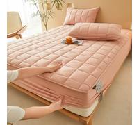 Coton Feuille DE POCKEMENT DE Pocket DE POCKEUR Super Cotton 120x200 + 30 cm Roin résistante Pink Lit Linge Mattress Protecteur Hypoallernic Litteur Ensemble avec des Poches Profondes supplémentaires