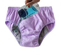 Coton Incontinence Culotte De Sous-vêtements Femmes Âgées Période Contrôle Étanche Slips Couches En Tissu Absorbant Réutilisables (Color : Purple, Size : 3XL)