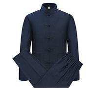 Coton Lin Tai Chi Set pour Hommes - 2 pièces Chinois Traditionnel Costume Tang Arts Martiaux Vêtements Chemises + Pantalon