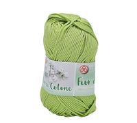 Coton mercerisé pour crochet, idéal pour amigurumi, granny carrés, couvertures bébé et loisirs créatifs, pelote de 50 g pour 125 mètres (vert pistache 458)