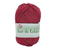 Coton mercerisé pour crochet, idéal pour amigurumi, granny carrés, couvertures bébé et loisirs créatifs, pelote de 50 g pour 125 mètres (rouge foncé 314)