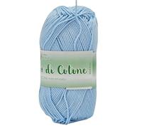 Coton mercerisé pour crochet, idéal pour amigurumi, granny square, carreaux couvertures bébé et loisirs créatifs, pelote de 50 g pour 125 mètres (Bleu 132)