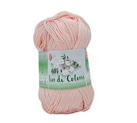 Coton mercerisé pour crochet, idéal pour amigurumi, granny square, couvertures en carrés pour bébé, et loisirs créatifs, pelote de 50 g pour 125 mètres (Rose Pastel 008)