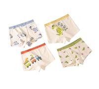 Coton Peigné Garçons Sous-vêtements Respirant Pur Coton Dessin animé Angle Plat Sous-vêtements Bébé Quatre Coins Pantalons 4 Pièces Ensemble de Culottes Garçons 140, beige, 8-9 ans