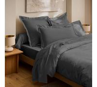 COTON PUR Drap Housse Prestige 100% Satin de Coton Peigné 120 Fils/cm (Graphite, Drap Housse 140 x 190 cm + 30 cm)