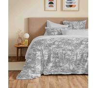 COTON PUR Pack Complet Housse de Couette réversible Vanessa 6 pièces pour lit 160 x 200 (Adama Perle)