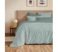 COTON PUR Pack Complet Housse de Couette réversible Vanessa 6 pièces pour lit 160 x 200 (Gabrielle Sauge)