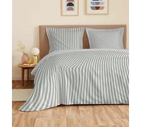COTON PUR Parure de draps 4 pièces Vanessa pour lit 160 x 200 cm Grande Largeur (Palerme Eucalyptus)