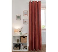 COTON PUR Rideau occultant phonique et Thermique Chenille doublé Polaire 140 x 240 cm Osiris Le Fil d'Ariane (Terracotta)