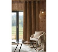COTON PUR Rideau occultant phonique et Thermique doublé Polaire Bjorn 100% Opaque Le Fil d'Ariane (Camel, 1 Panneau 140 x 240 cm)